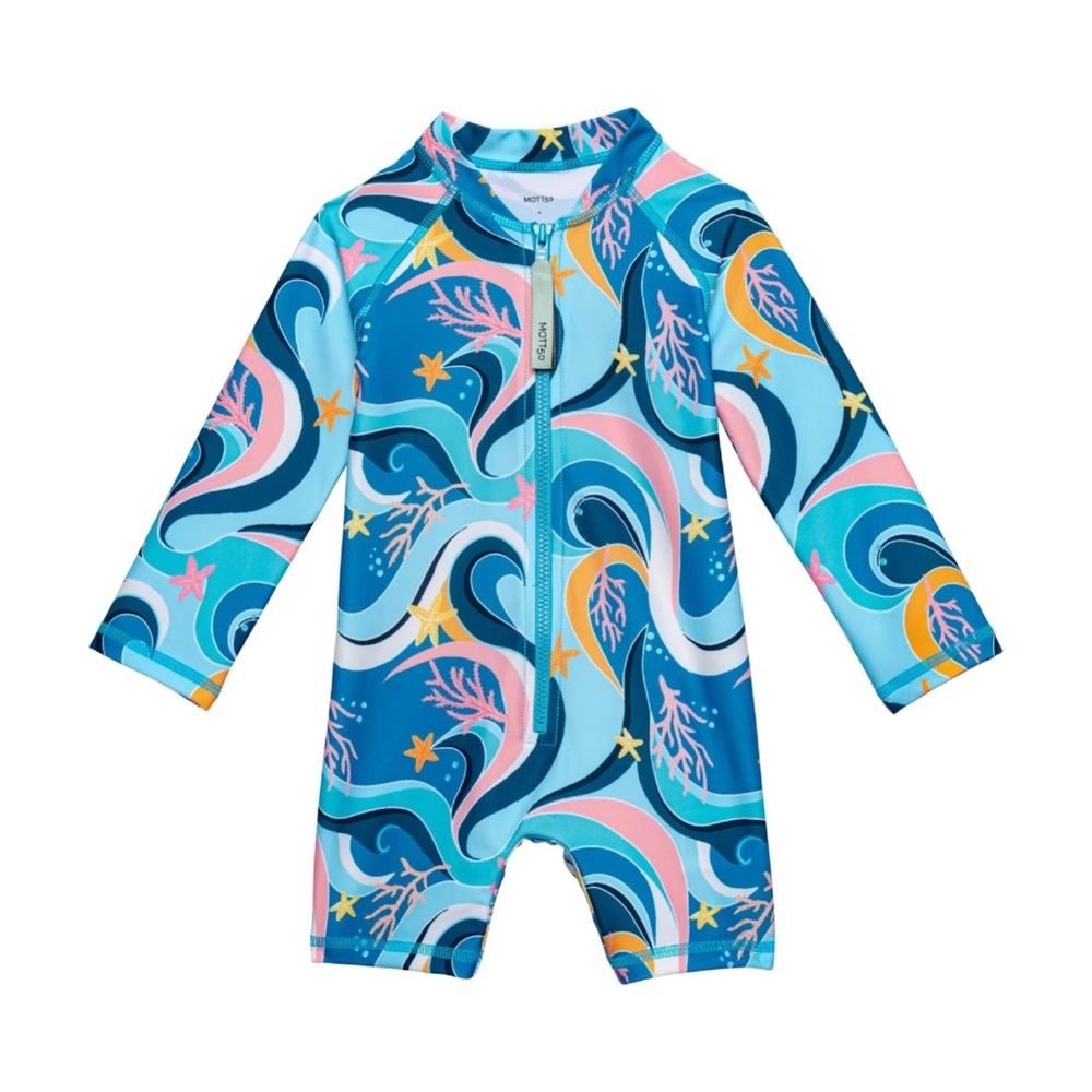 New Mott 50 Infant Girls Mini Taylor Swimsuit UPF 50+ in Ocean Candy Wave